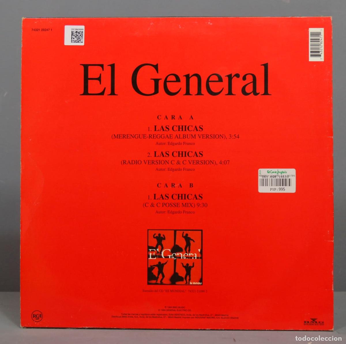 Discos de vinilo: MAXI-SINGLE. El General &ndash; Las Chicas - Foto 2