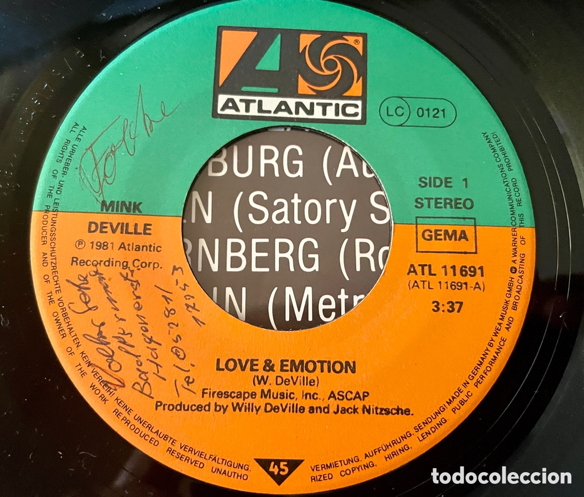 Discos de vinilo: Mink DeVille &ndash; Love And Emotion single 7&rdquo; Atlantic 1981 - Foto 3