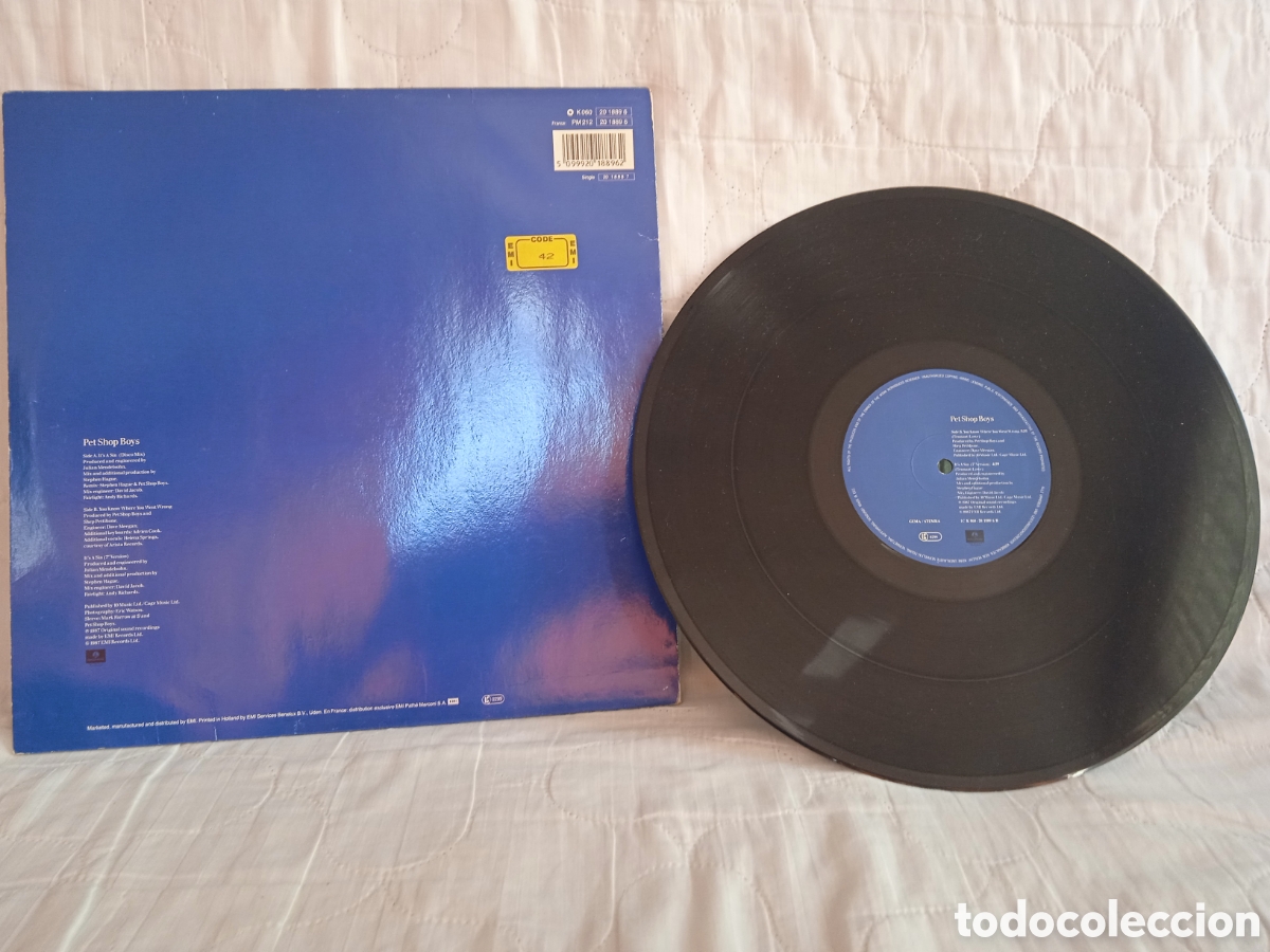 Discos de vinilo: PET SHOP BOYS - ITS A SIN (MX) - Foto 2
