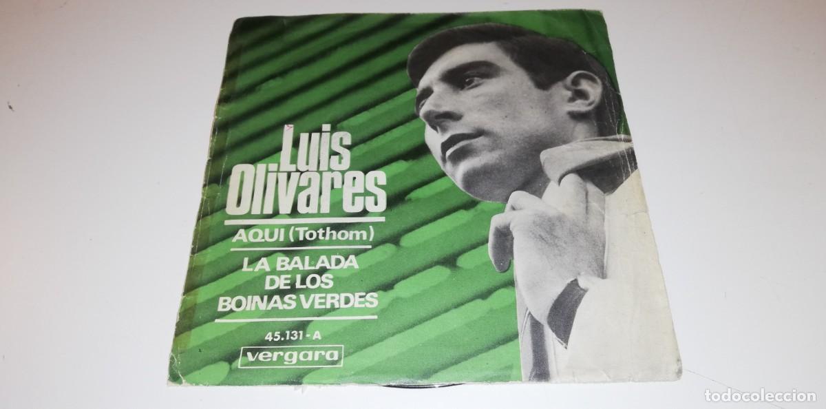 Disques de vinyle: S17-Luis Olivares - La Balada De Los Boinas Verdes / Aqui (Tothom) (7&rdquo;, Single) - POR G DIS VG