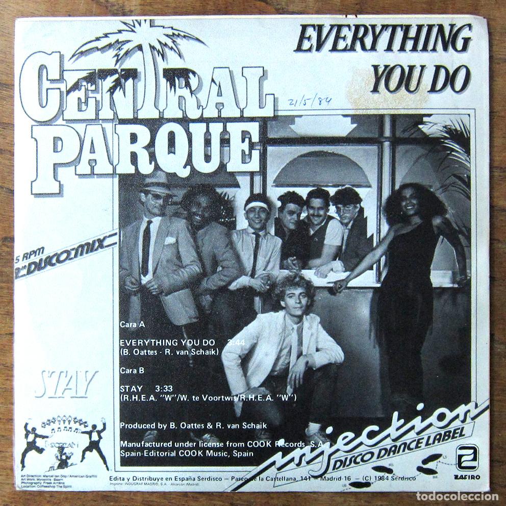 Discos de vinilo: CENTRAL PARQUE - EVERYTHING YOU DO / STAY - 1984 - HOLANDA, - Foto 2