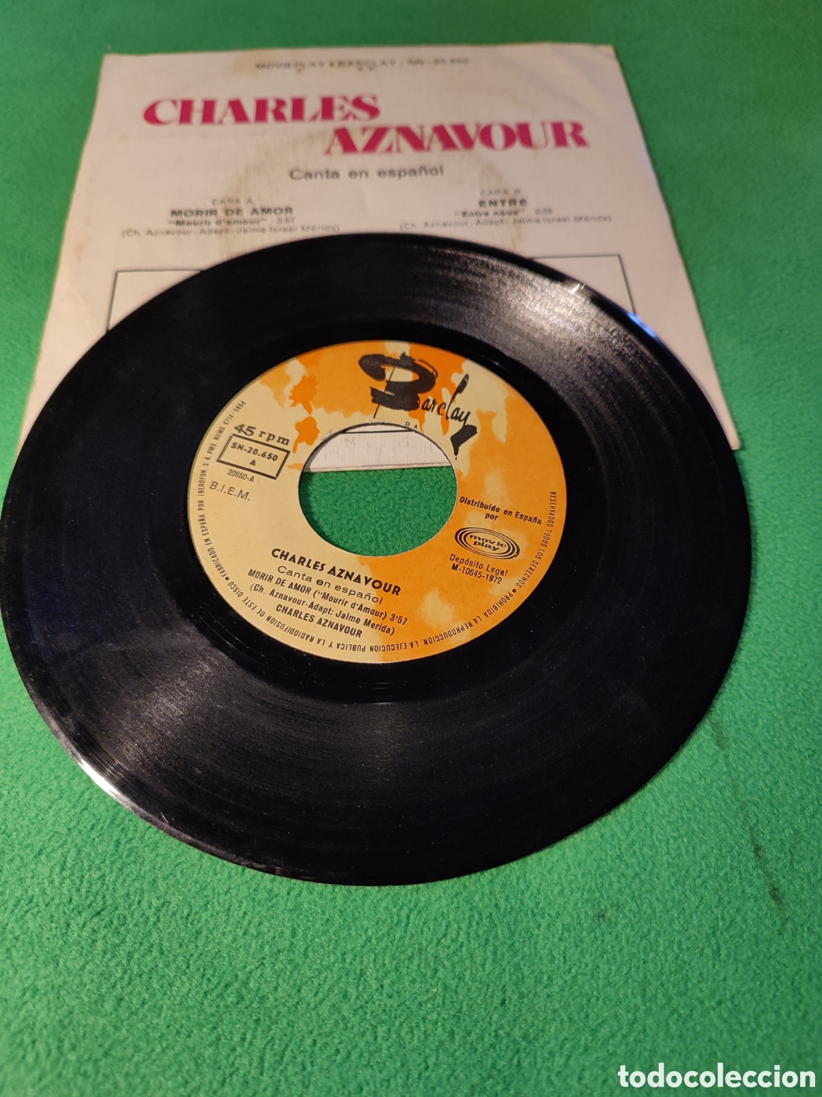 Discos de vinilo: Charles Aznavour - Morir de amor - Foto 2