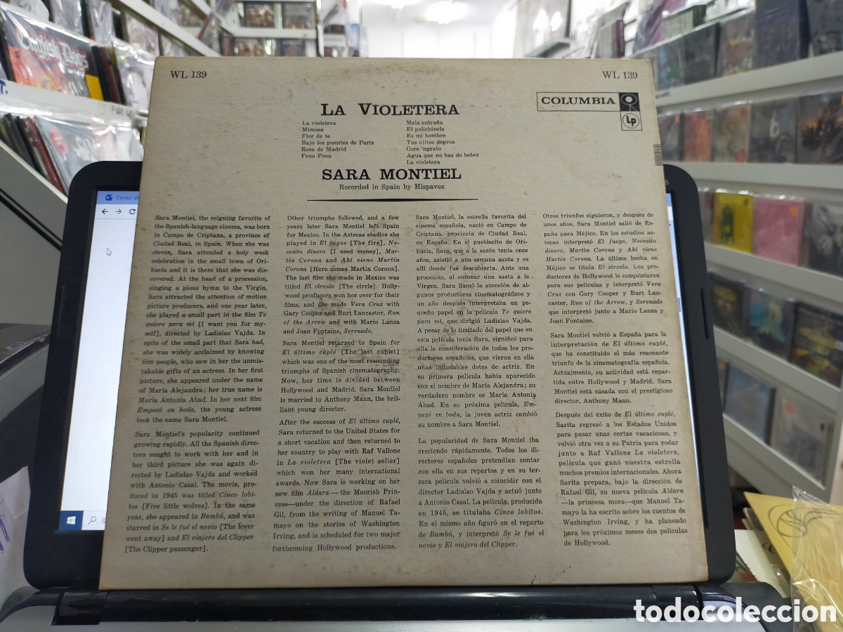 Discos de vinilo: Sara Montiel LP la violetera u.s.a. - Foto 2