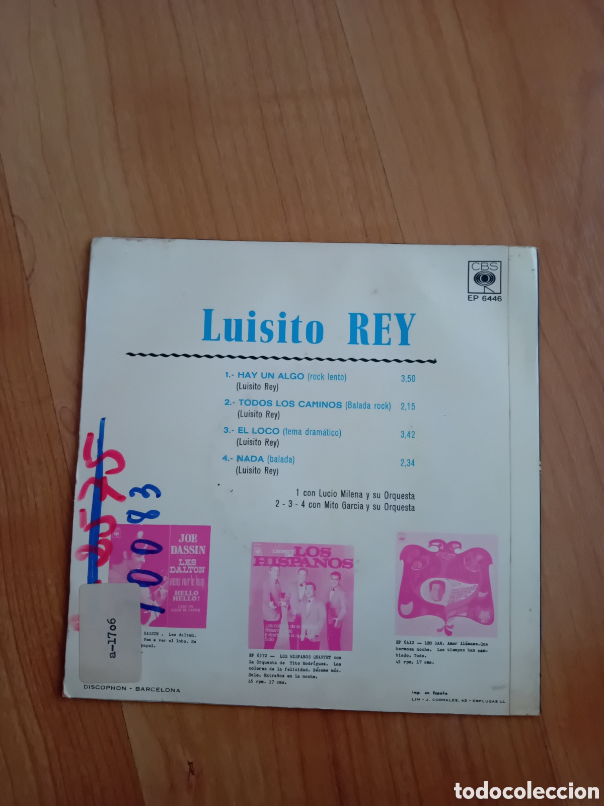 Discos de vinilo: LUISITO REY. HAY UN ALGO - Foto 2