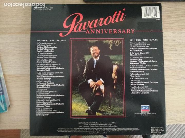 Discos de vinilo: PAVAROTTI, ANIVERSARY, decca,1986 - Foto 2