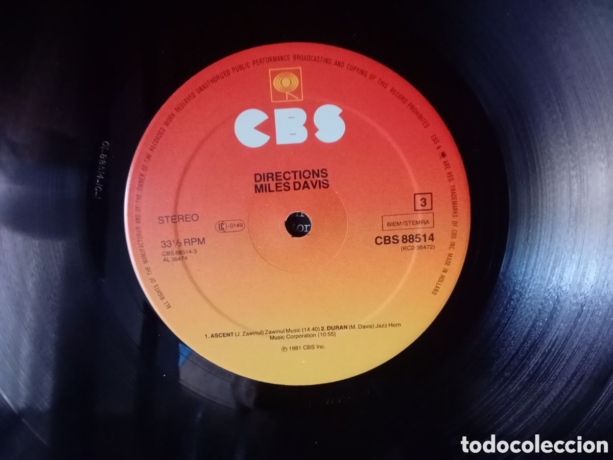 Discos de vinilo: MILES DAVIS &rdquo;DIRECTIONS &rdquo; Doble LP CBS 1981 - Foto 7