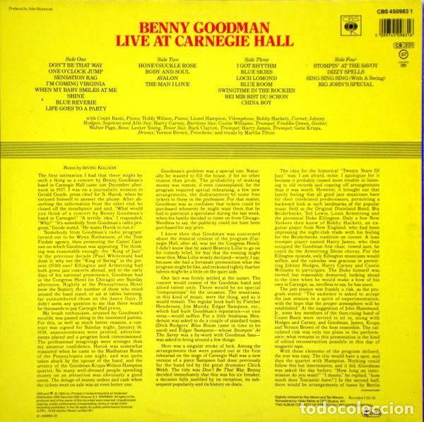 Discos de vinilo: Benny Goodman &ndash; Live At Carnegie Hall - Foto 2