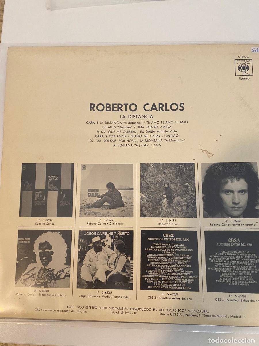 Discos de vinilo: LP ROBERTO CARLOS LA DISTANCIA - Foto 2