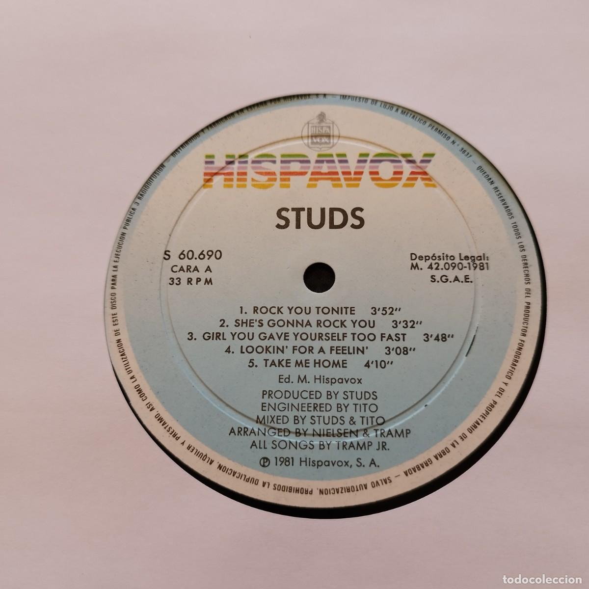 Discos de vinilo: STUDS - STUDS - 1982 - FIRMADO. - Foto 8