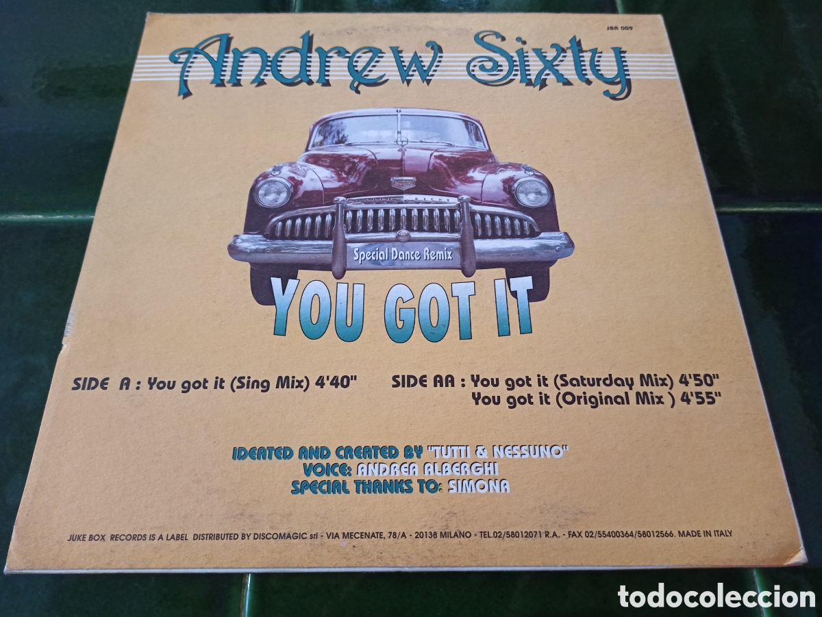 Discos de vinilo: Andrew Sixty &lrm;&ndash; You Got It (Special Dance Remix) - Foto 2