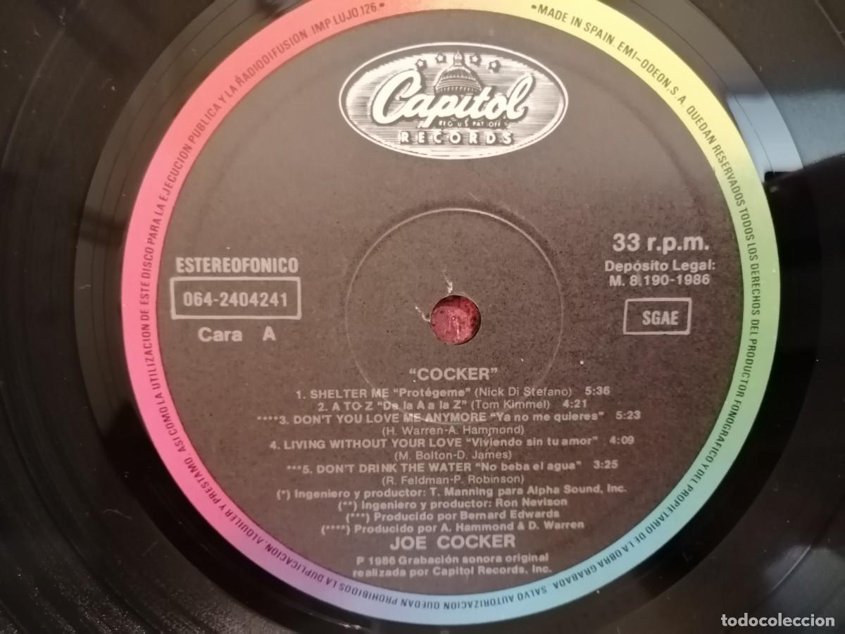 Discos de vinilo: Joe Cocker - Cocker - LP - 1986 - Foto 4