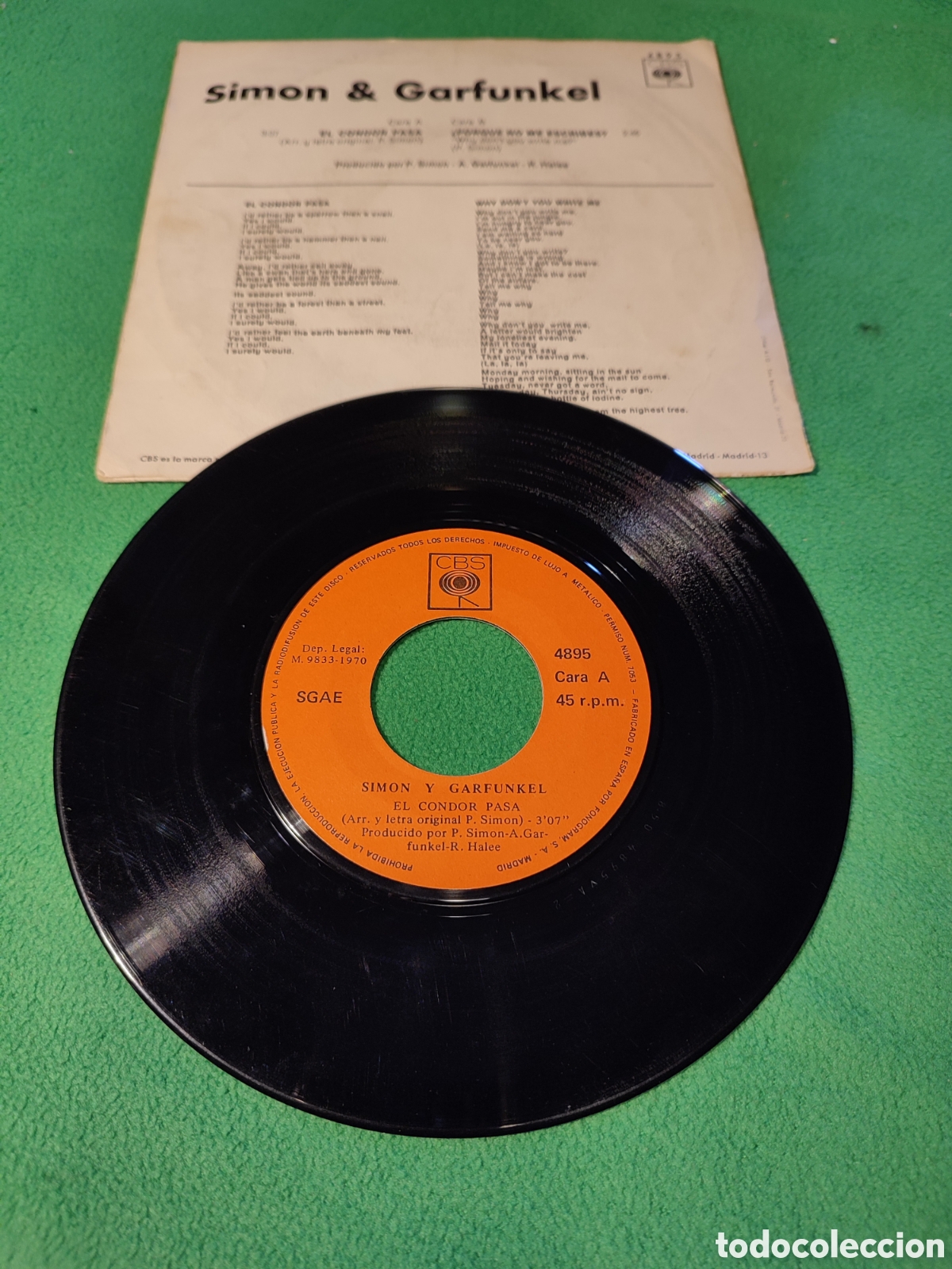 Discos de vinilo: Simon & Garfunkel - El c&oacute;ndor pasa - Foto 2