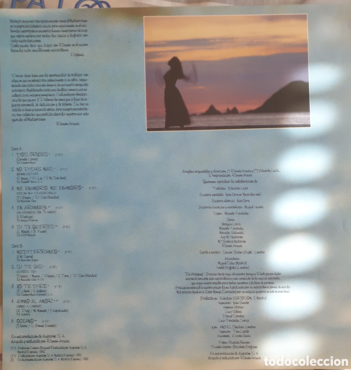Discos de vinilo: Paloma mediterr&aacute;nea. Disco de vinilo. - Foto 3