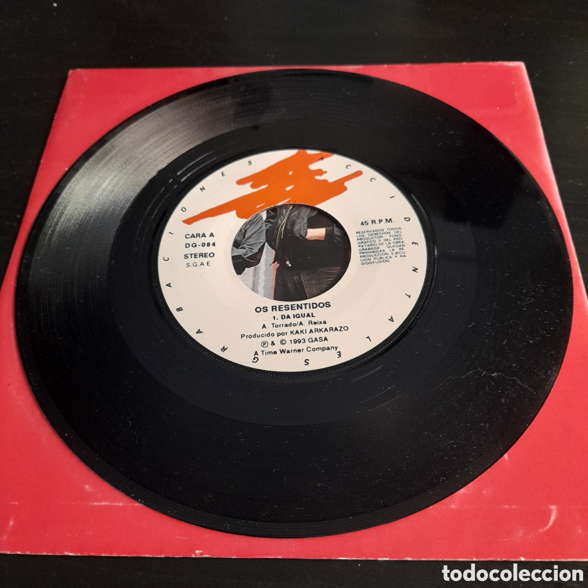 Discos de vinilo: Os Resentidos &ndash; D&aacute; Igual. Vinilo, 7&rdquo;, Single 1993 Espa&ntilde;a - Foto 3