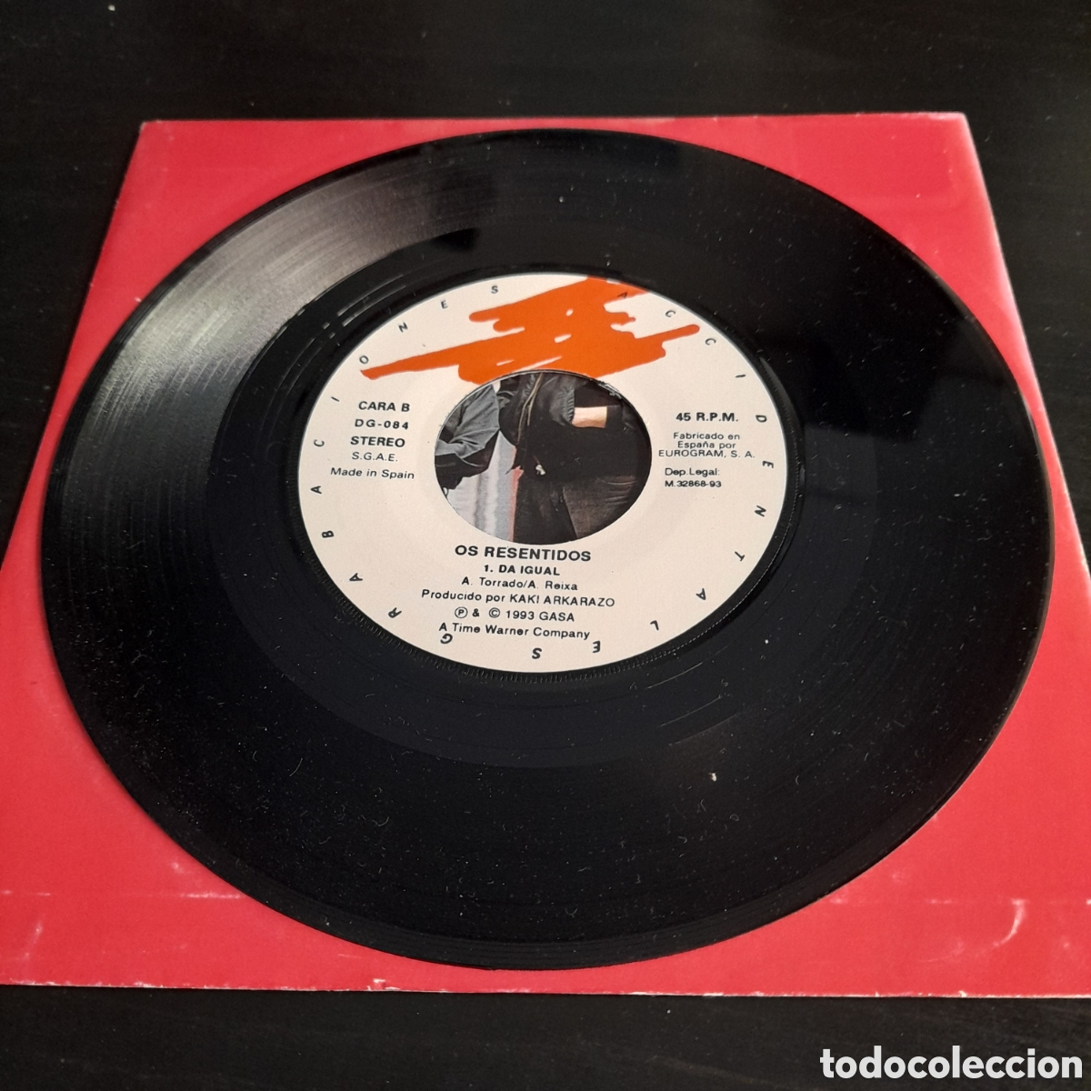Discos de vinilo: Os Resentidos &ndash; D&aacute; Igual. Vinilo, 7&rdquo;, Single 1993 Espa&ntilde;a - Foto 4