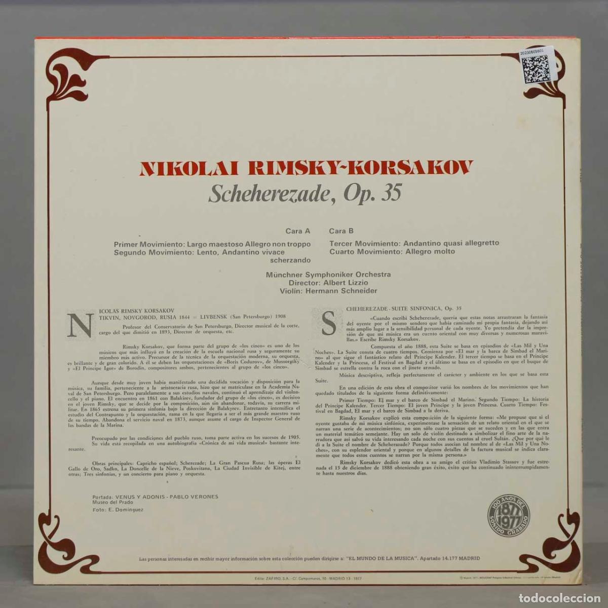 Discos de vinilo: LP. RINSKY.KORSAKOV. 3. COLECCION RTVE - Foto 2