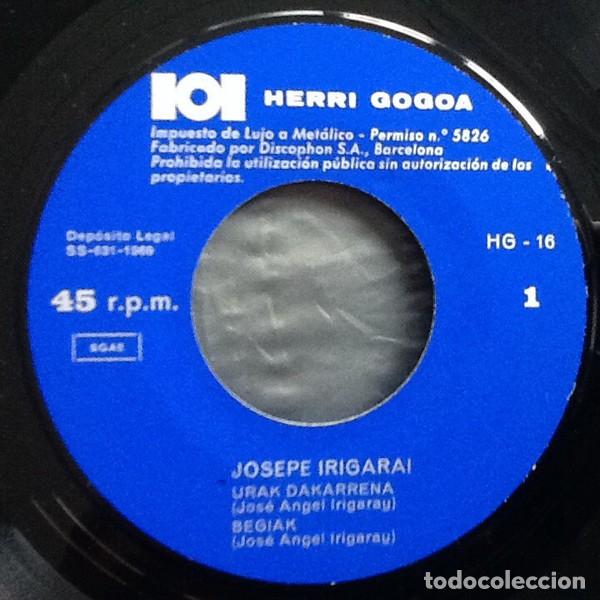 Discos de vinilo: Josepe Irigarai &lrm;&ndash; Irigarai - 7&rdquo; - Foto 3
