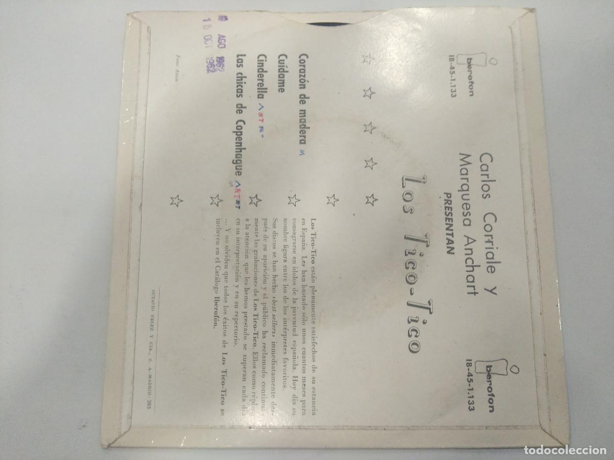 Discos de vinilo: LOS TICO-TICO/CORAZON DE MADERA/SINGLE. - Foto 3