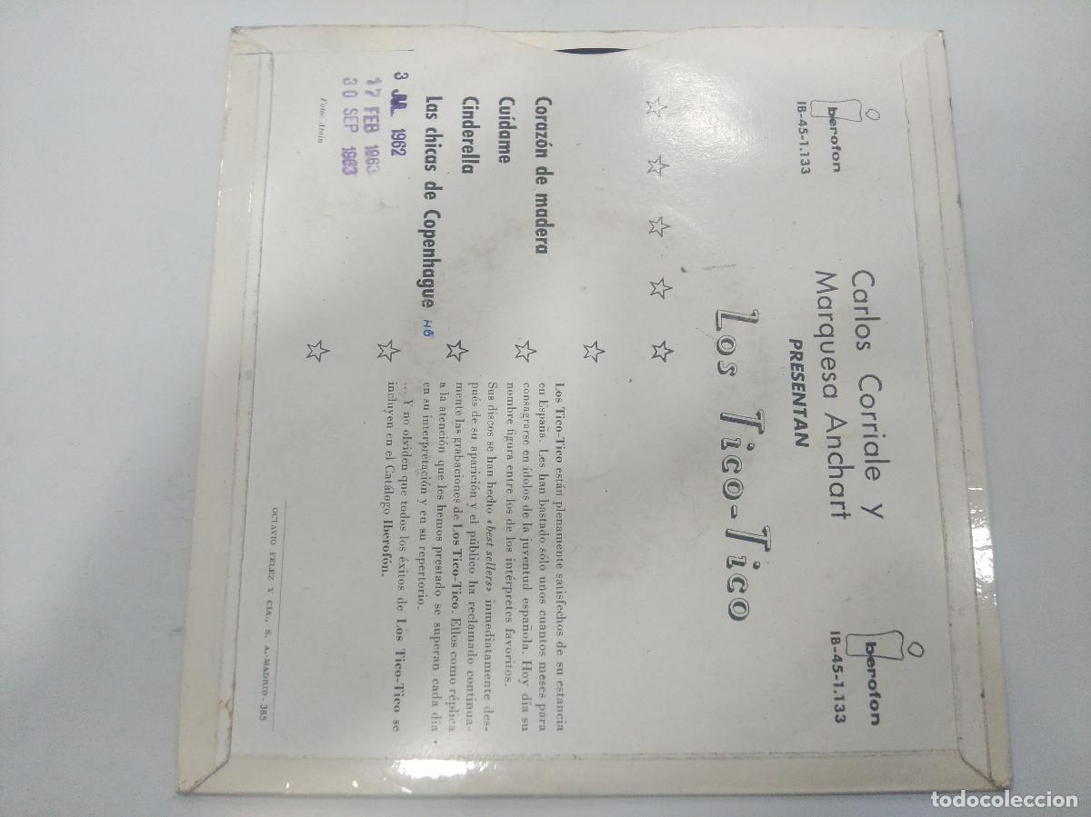 Discos de vinilo: LOS TICO-TICO/CORAZON DE MADERA/SINGLE. - Foto 3