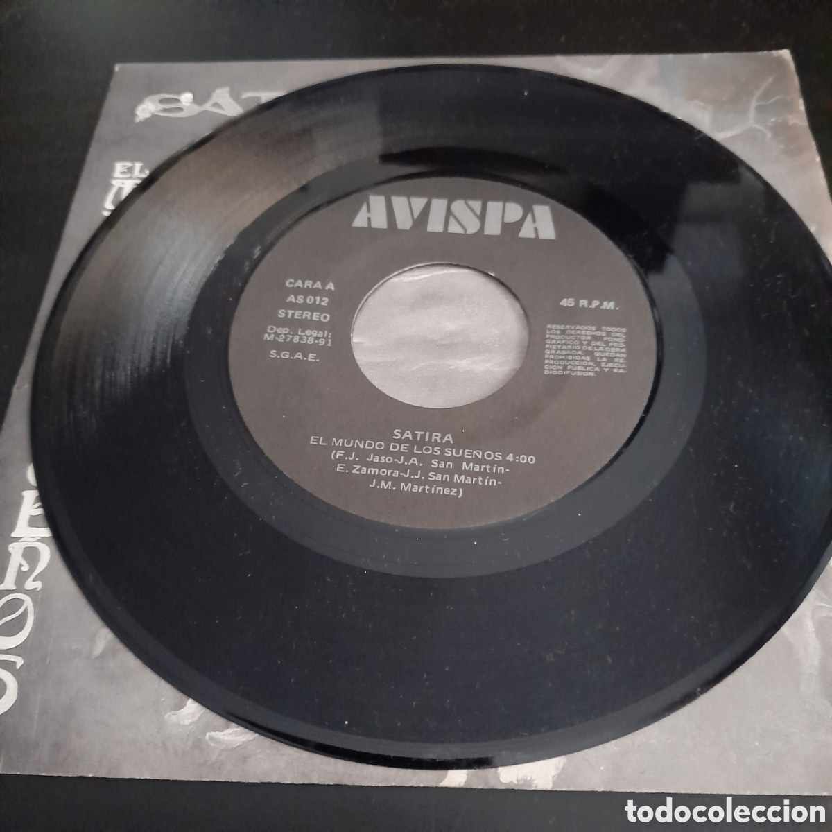 Discos de vinilo: S&aacute;tira &ndash; El Mundo De Los Sue&ntilde;os. Vinilo, 7&rdquo;, Single 1991 - Foto 3
