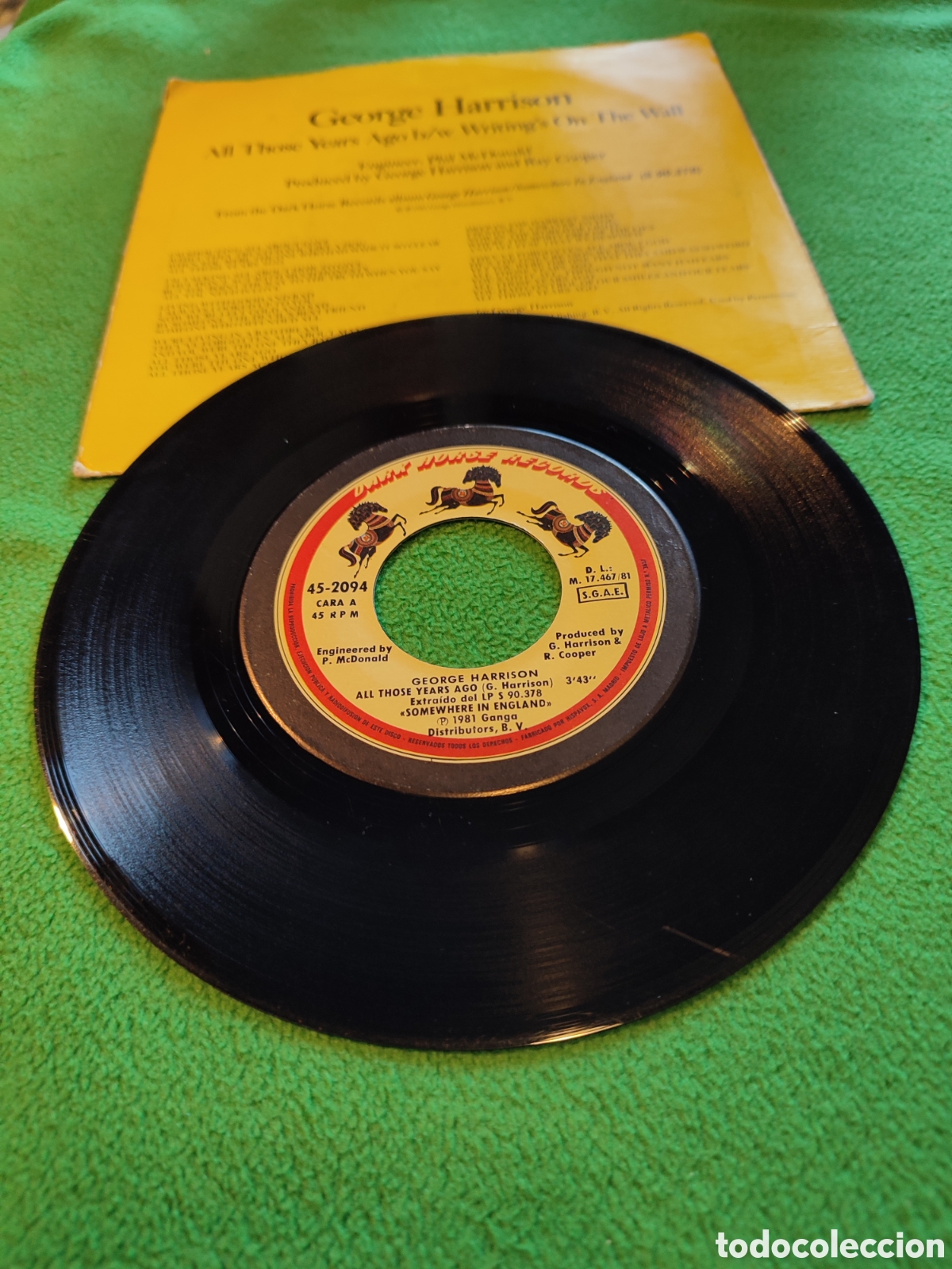 Discos de vinilo: George Harrison - All those Years ago - Foto 2