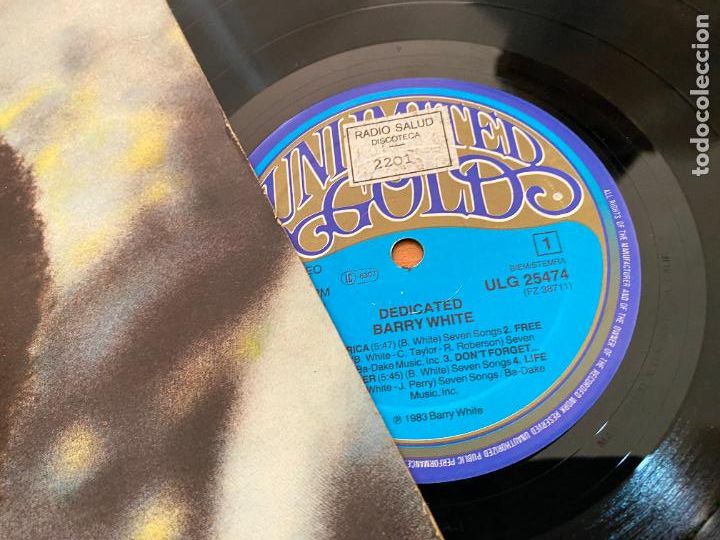 Discos de vinilo: BARRY WHITE (DEDICATED) LP 1983 (B-40) - Foto 2