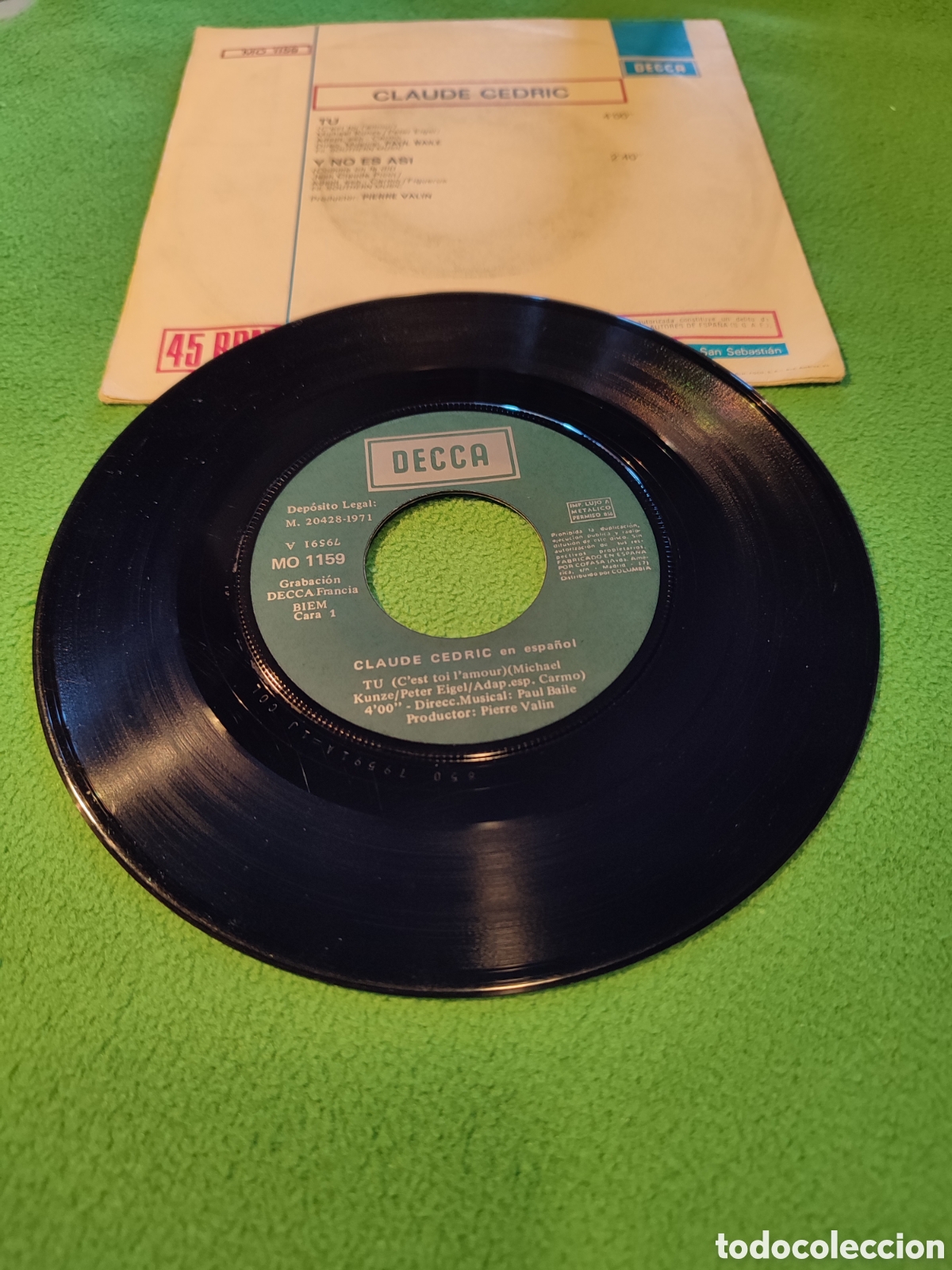 Discos de vinilo: Claude Cedric - T&uacute; Vinilo Single - Foto 2