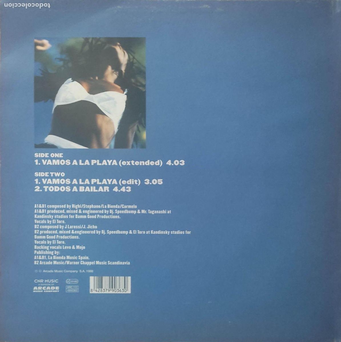 Discos de vinilo: El Toro - Vamos A La Playa (12&rdquo;) - Foto 2