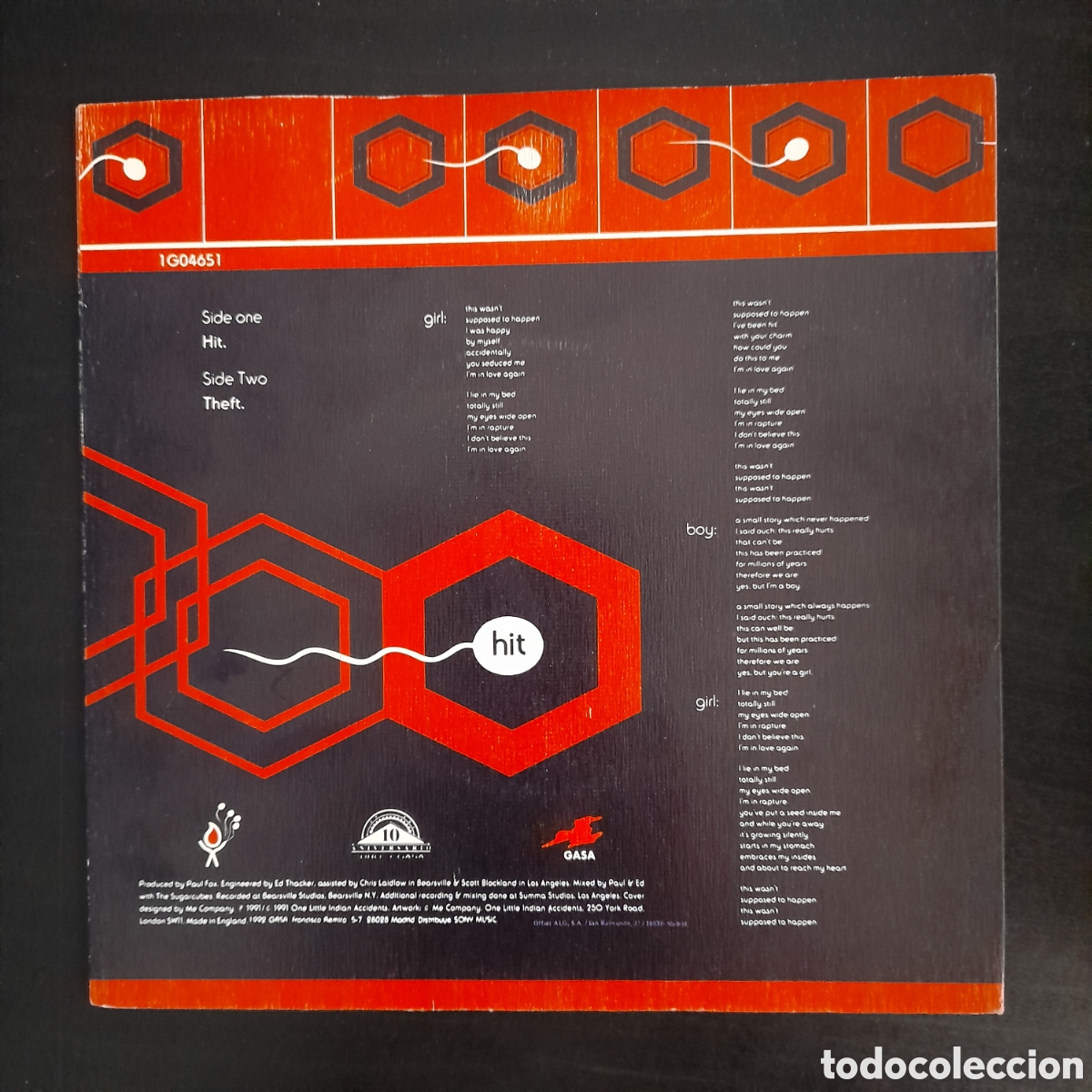 Discos de vinilo: The Sugarcubes &ndash; Hit. Vinilo, 7&rdquo;, Single. 1992. Espa&ntilde;a - Foto 2