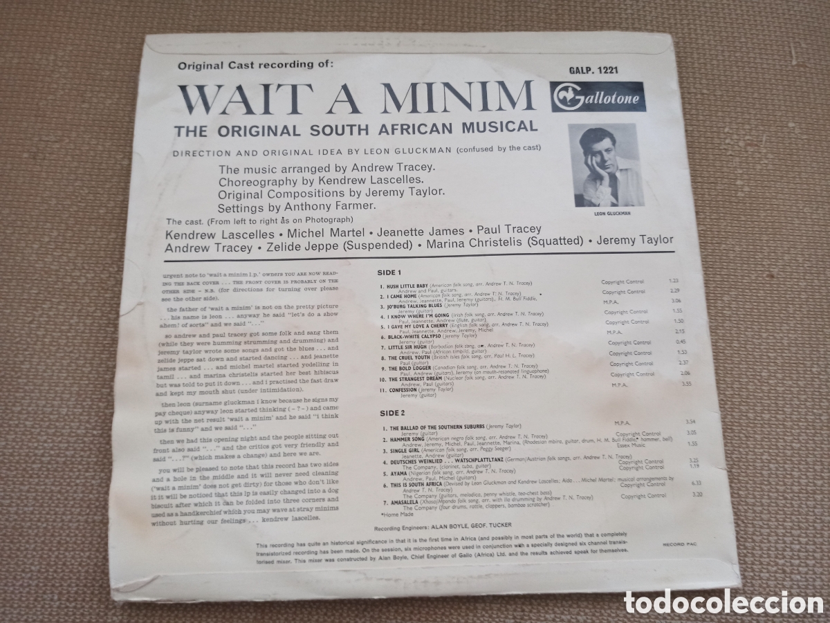 Discos de vinilo: Leon Gluckman - Wait A Minim! (LP, Mono) - Foto 2