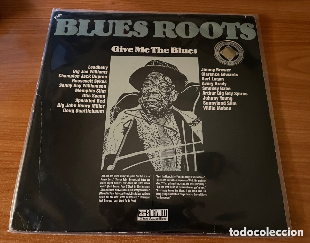 Discos de vinil: Give Me The Blues (The Living Tradition). 2xLP Delta Blues 1979 Muy buen estado