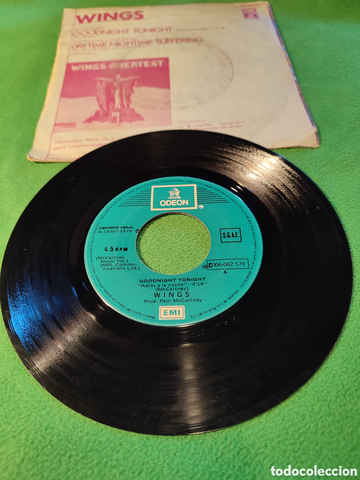 Discos de vinilo: Wings - Adi&oacute;s a la noche - Foto 2