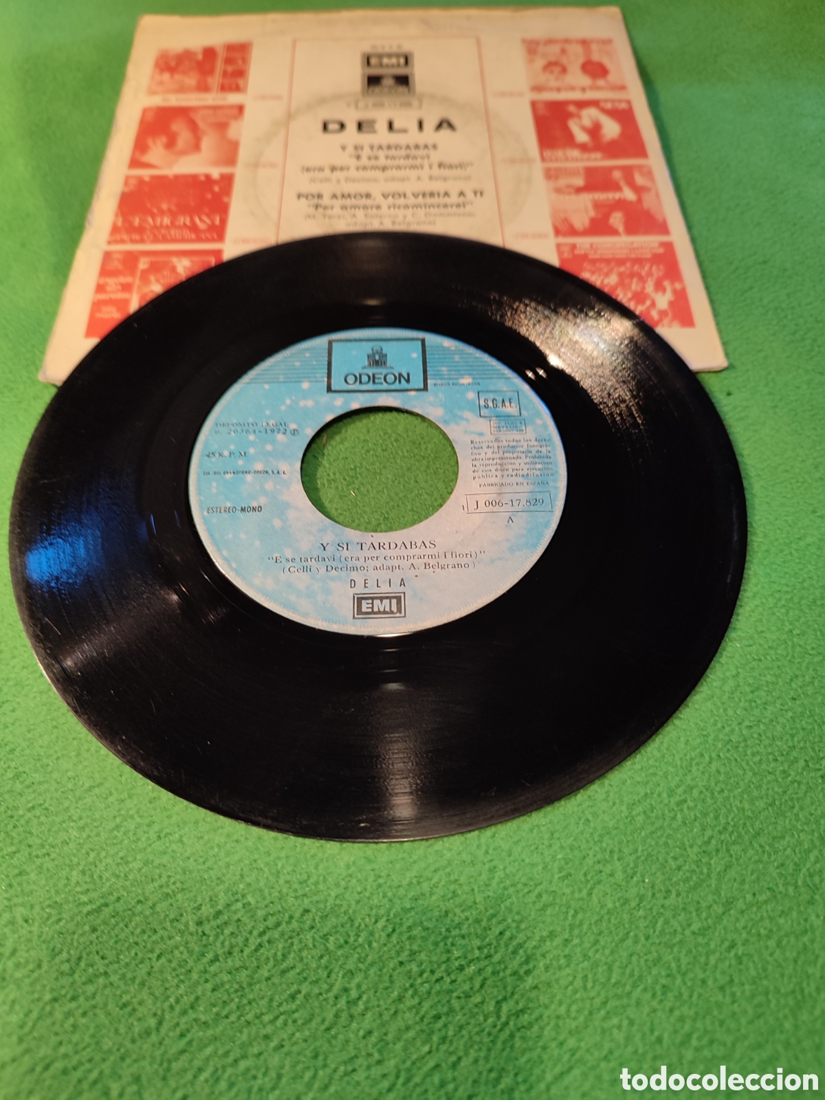 Discos de vinilo: Delia - Y si tardabas Single Vinilo - Foto 2