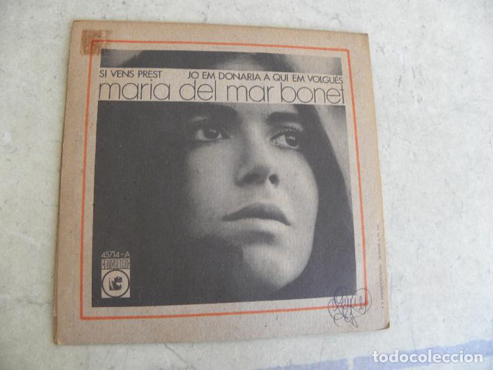 Discos de vinilo: MARIA DEL MAR BONET -SI VENS PREST -SINGLE 1969 - Foto 2