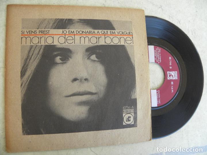Discos de vinilo: MARIA DEL MAR BONET -SI VENS PREST -SINGLE 1969 - Foto 1