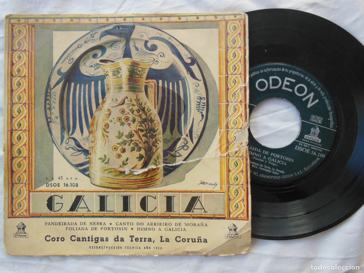 Discos de vinilo: CORO CANTIGAS DA TERRA, LA CORU&Ntilde;A. 1958 ODEON DSOE 16.108 - Foto 1