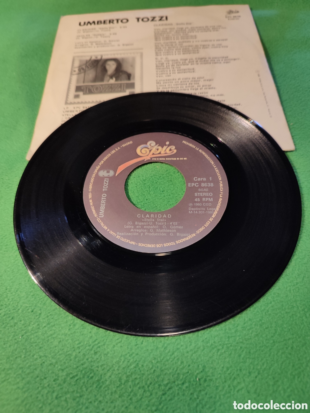 Discos de vinilo: Umberto Tozzi - Claridad - Foto 2