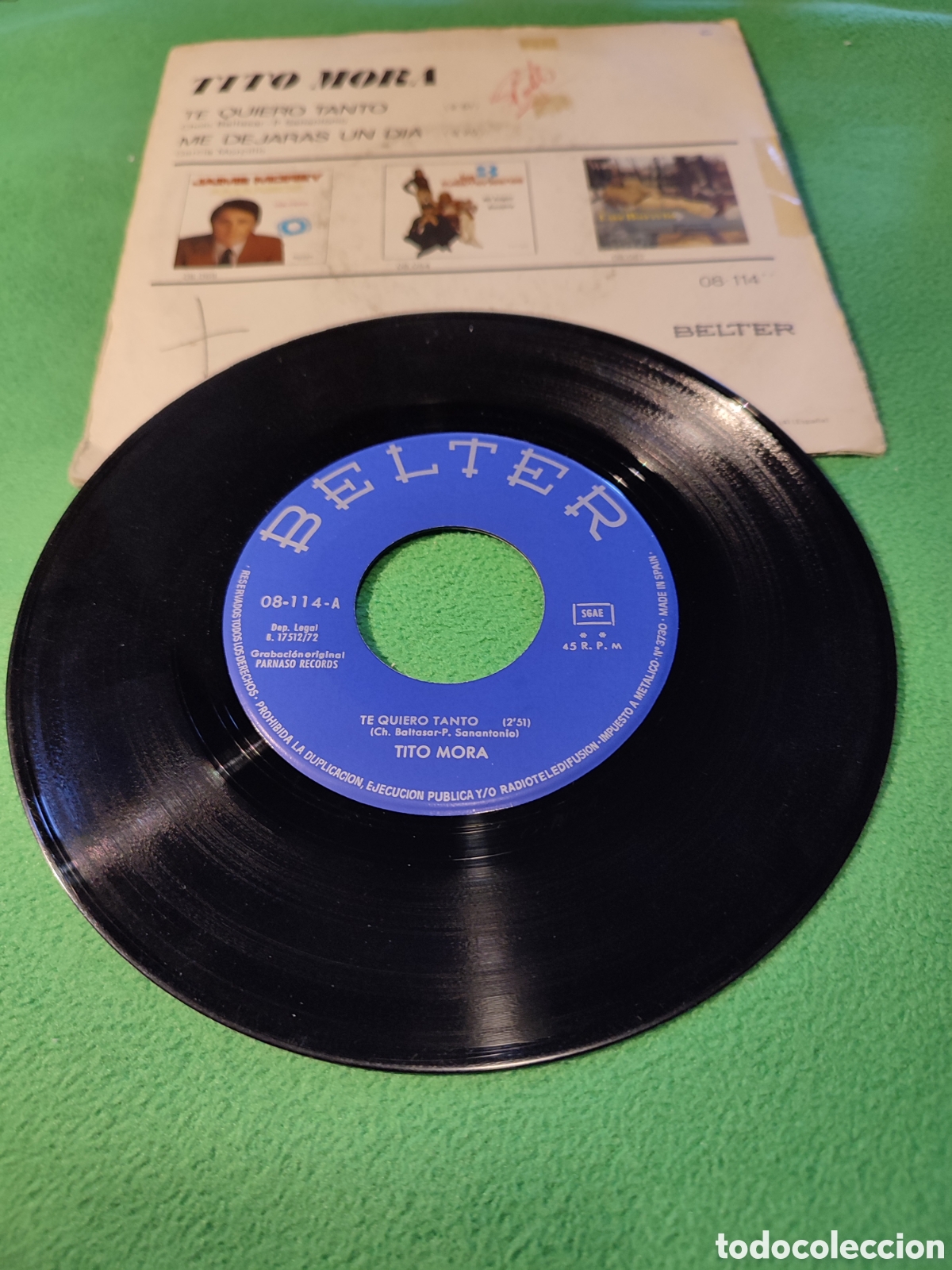 Discos de vinilo: Tito Mora - Te quiero tanto - Foto 2