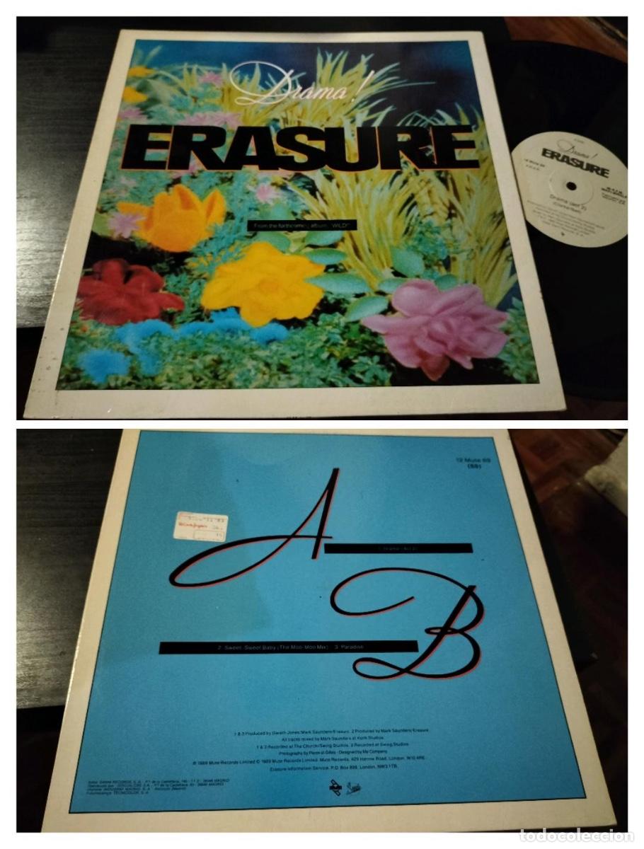 Discos de vinilo: ERASURE - DRAMA 12&rdquo; MAXI SANNI 1989 - SYNTH POP - Foto 1