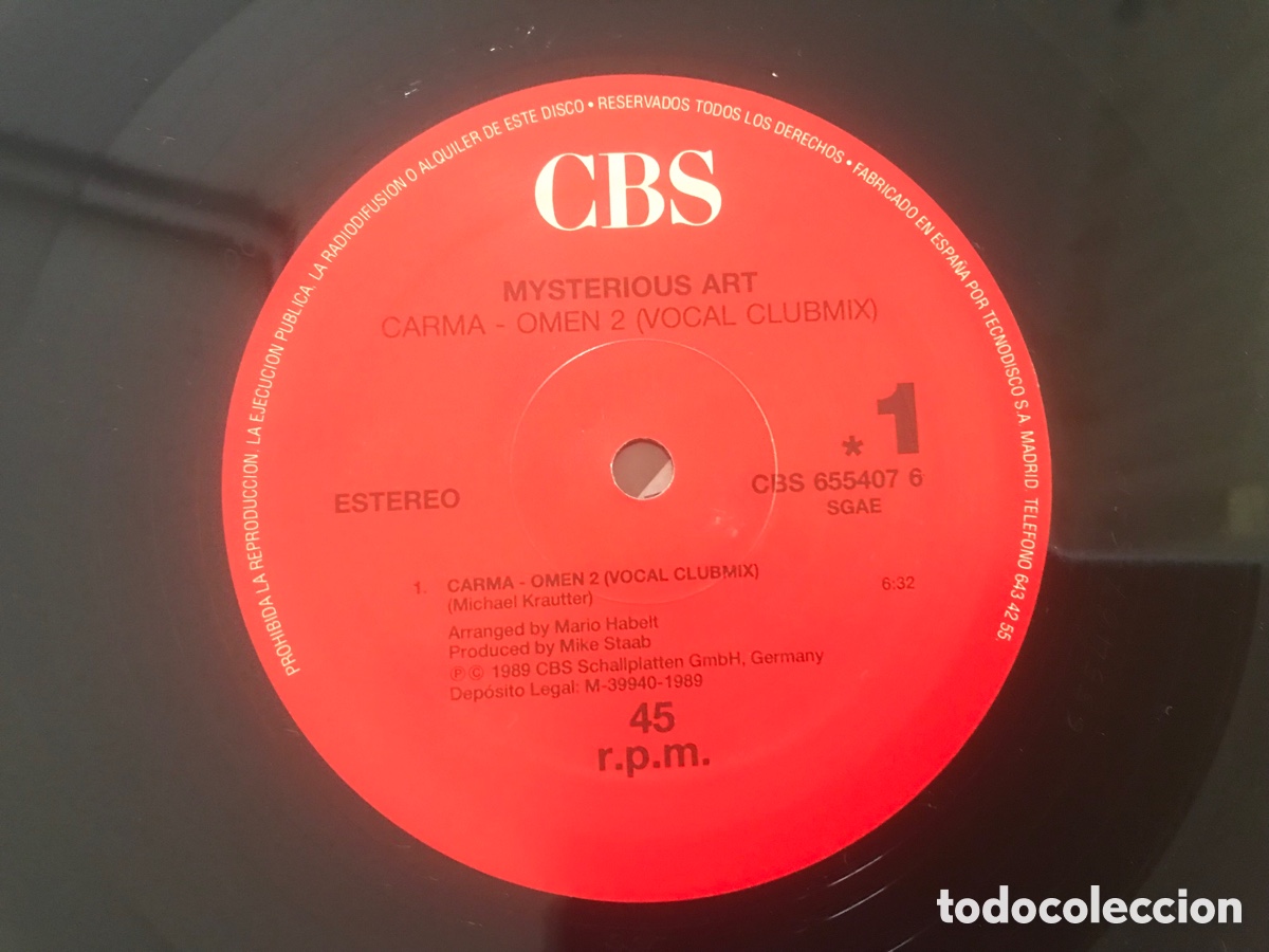 Discos de vinilo: Mysterious Art. Carma-Omen 2. Michael Krautter. CBS - Foto 3