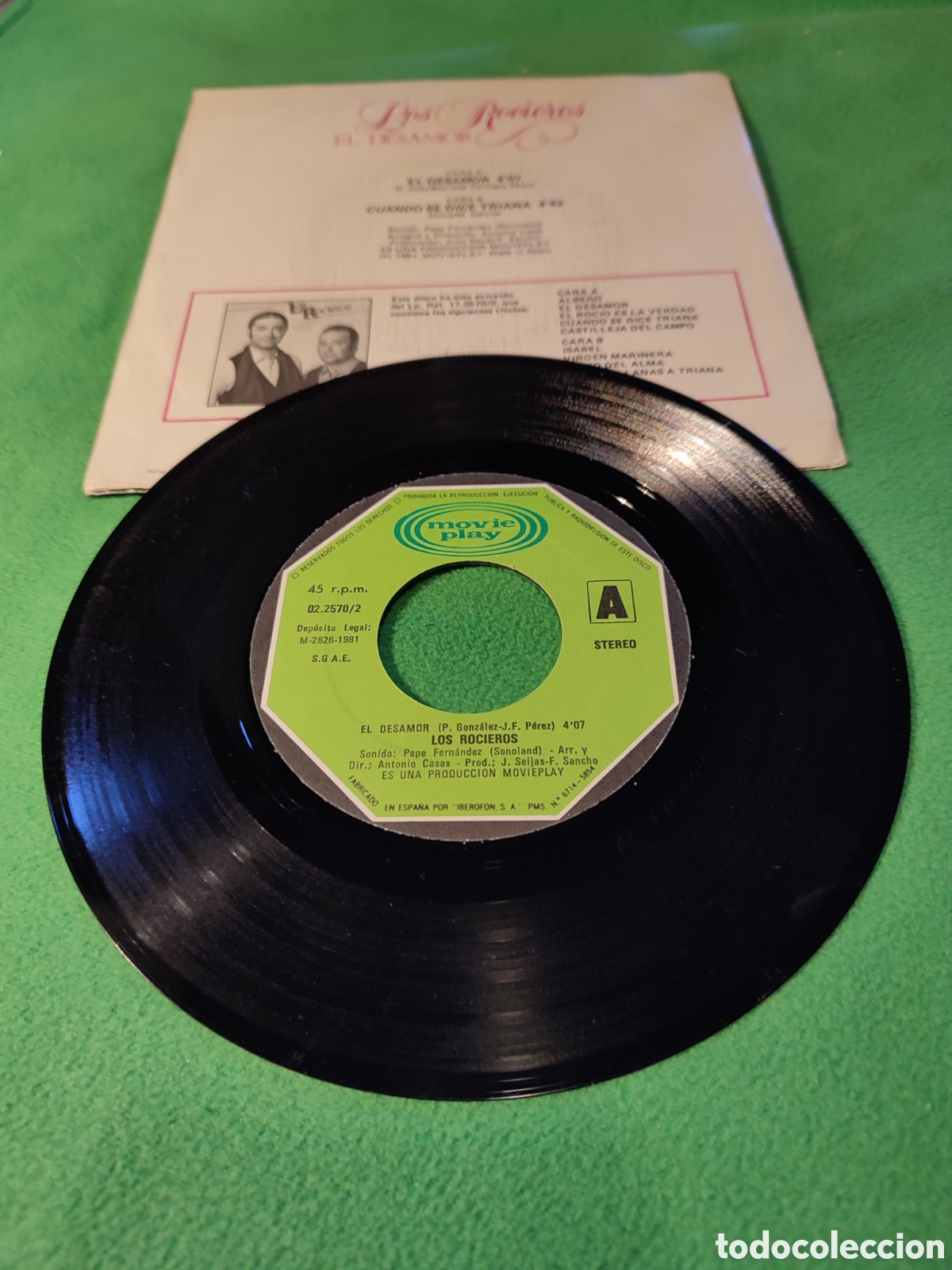 Discos de vinilo: Los Rocieros - El desamor Vinilo Single - Foto 2
