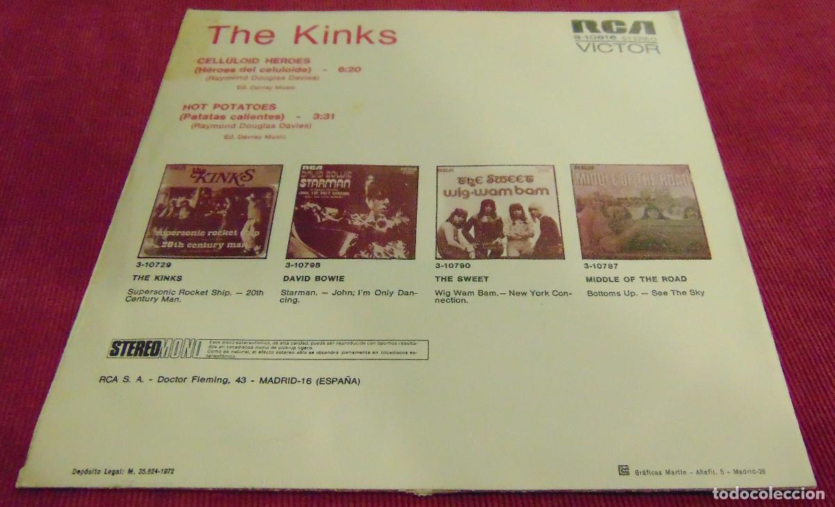 Discos de vinilo: The Kinks &ndash; Celluloid Heroes - SINGLE PROMO 1972 - Foto 2