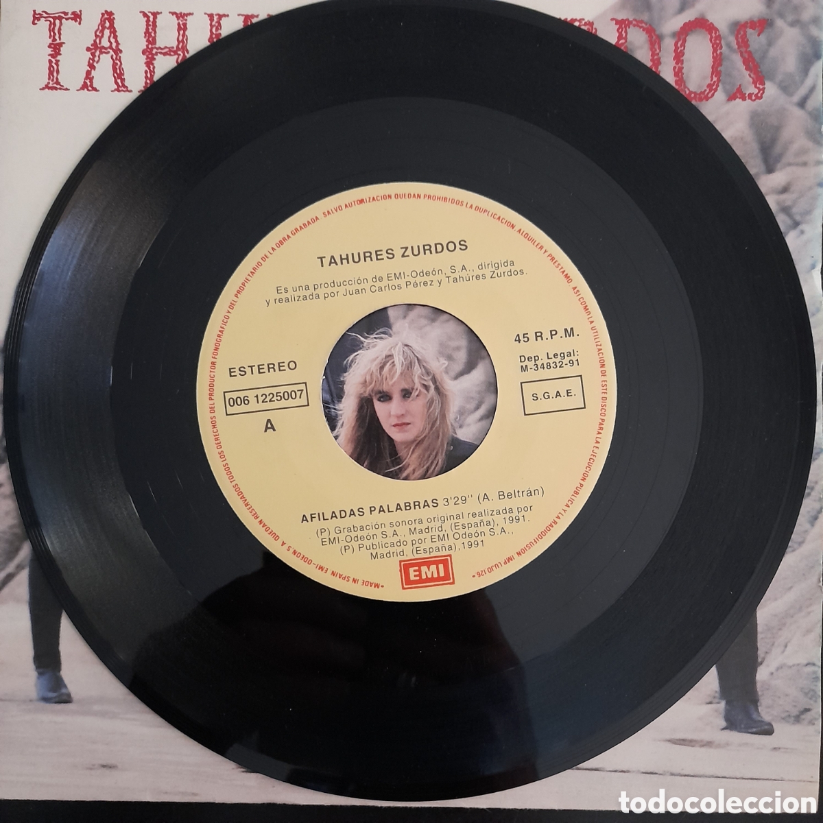 Discos de vinilo: Tah&uacute;res Zurdos &ndash; Afiladas Palabras. Vinilo, 7&rdquo;, Single - Foto 3