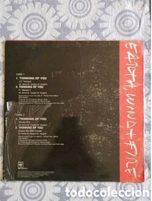 Discos de vinilo: Maxi single Earth, Wind & Fire. Thinking of you - Foto 2