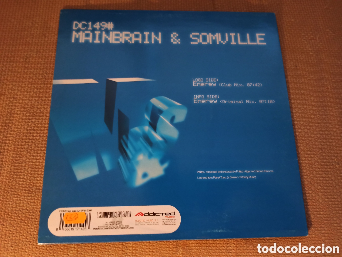 Discos de vinilo: Mainbrain & Somville - Energy (12&rdquo;) - Foto 2
