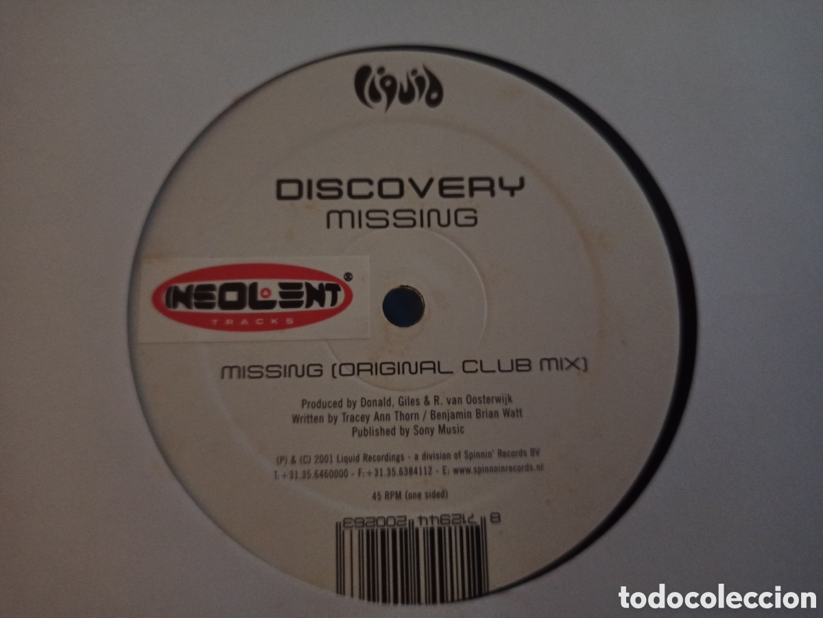Discos de vinilo: Discovery - Missing (12&rdquo;, S/Sided) ville - Energy (12&rdquo;) - Foto 1