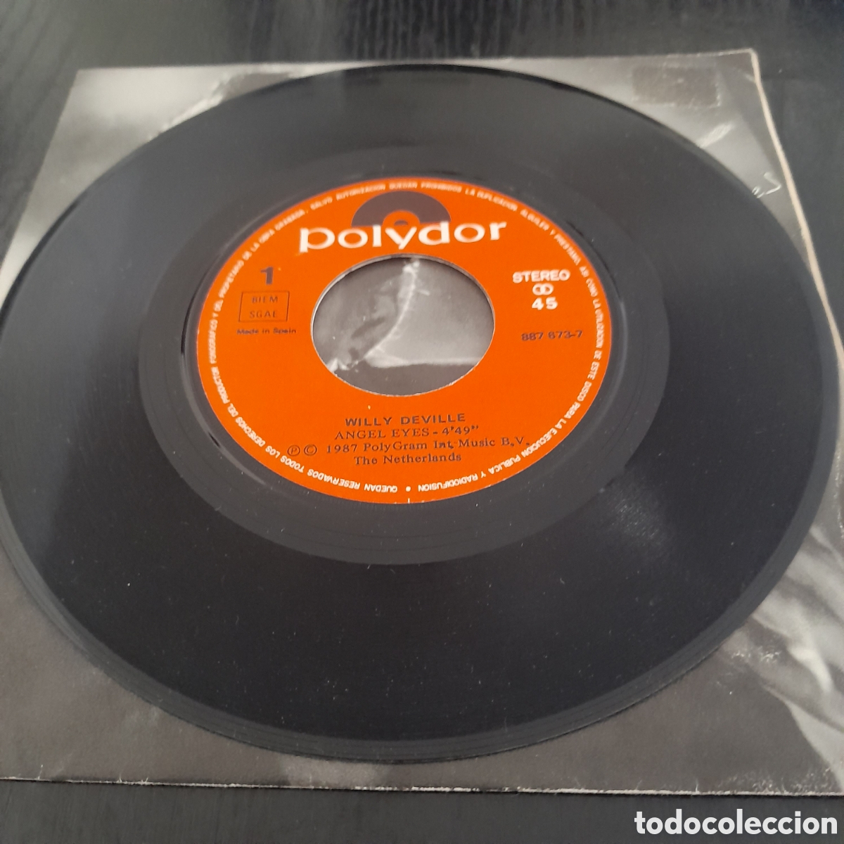 Discos de vinilo: Willy DeVille &ndash; Angel Eyes. Vinilo, 7&rdquo;, Single 1987 Espa&ntilde;a - Foto 3