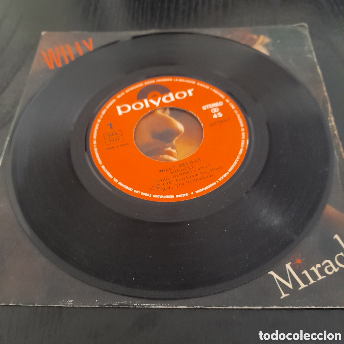 Discos de vinilo: Willy DeVille &ndash; Miracle. Vinilo, 7&rdquo;, Single, 45 RPM 1987 Espa&ntilde;a - Foto 3