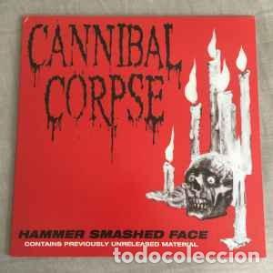 Discos de vinilo: 12&rdquo; CANNIBAL CORPSE HAMMER SMASHED FACE - LIMITADO - PRECINTADO black Ice colored - ETCHED SIDE - Foto 1