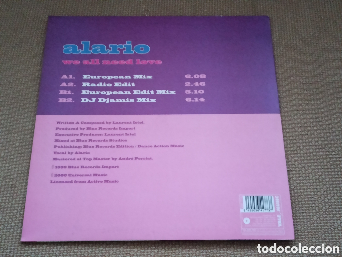 Discos de vinilo: Alario - We All Need Love (12&rdquo;) - Foto 2